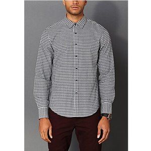 Black & White Checkered Cotton Button Up Shirt | Size L